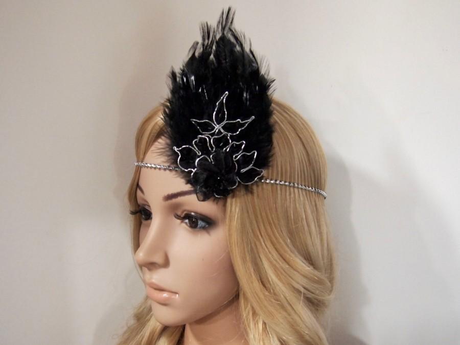 Mariage - Gatsby Headpiece, Gatsby Headband, gatsby hair clip, flapper headpiece, Flapper Hair Clip, Bridal Headpiece, Peacock fascinator HB232