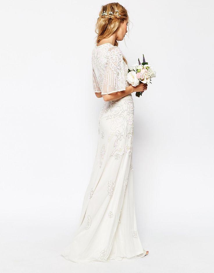 زفاف - BRIDAL Iridescent Flutter Sleeve Maxi Dress