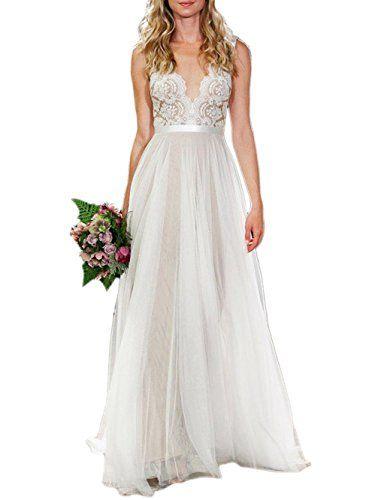 زفاف - Lace Tulle Long Wedding Dress