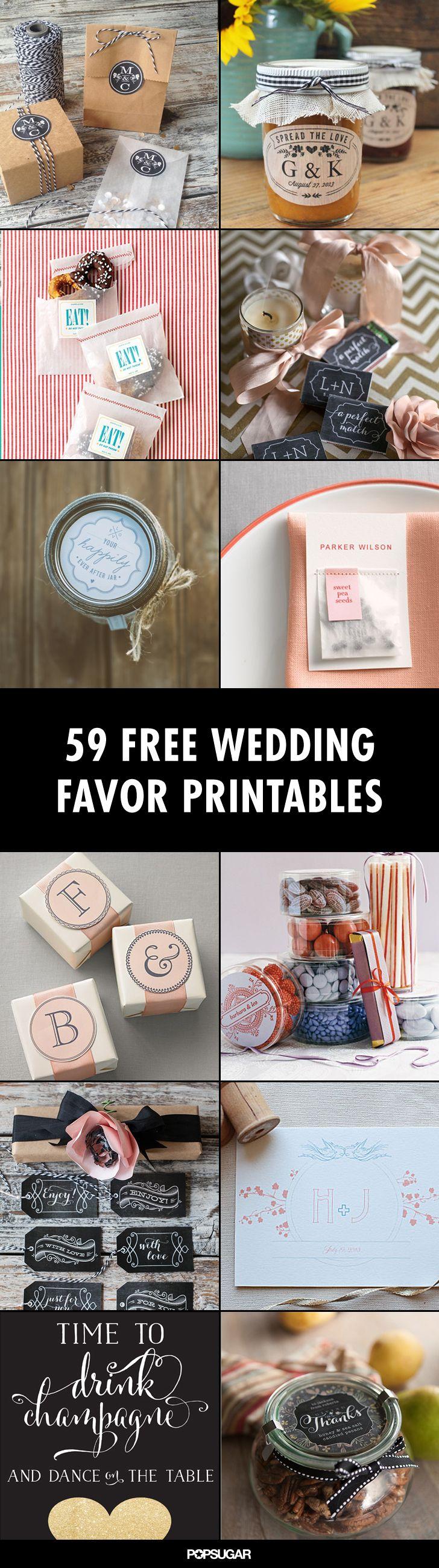 Mariage - 59 Beautiful Wedding Favor Printables To Download For Free!