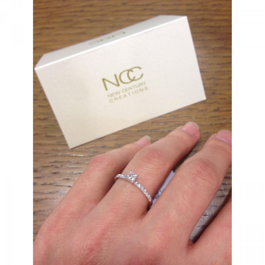 زفاف - White Gold Engagement Ring, Pave Ring, 14K Solid Gold Ring, Princess Cut Ring, Gold Rings for Women, Pave Diamond Ring Size 6