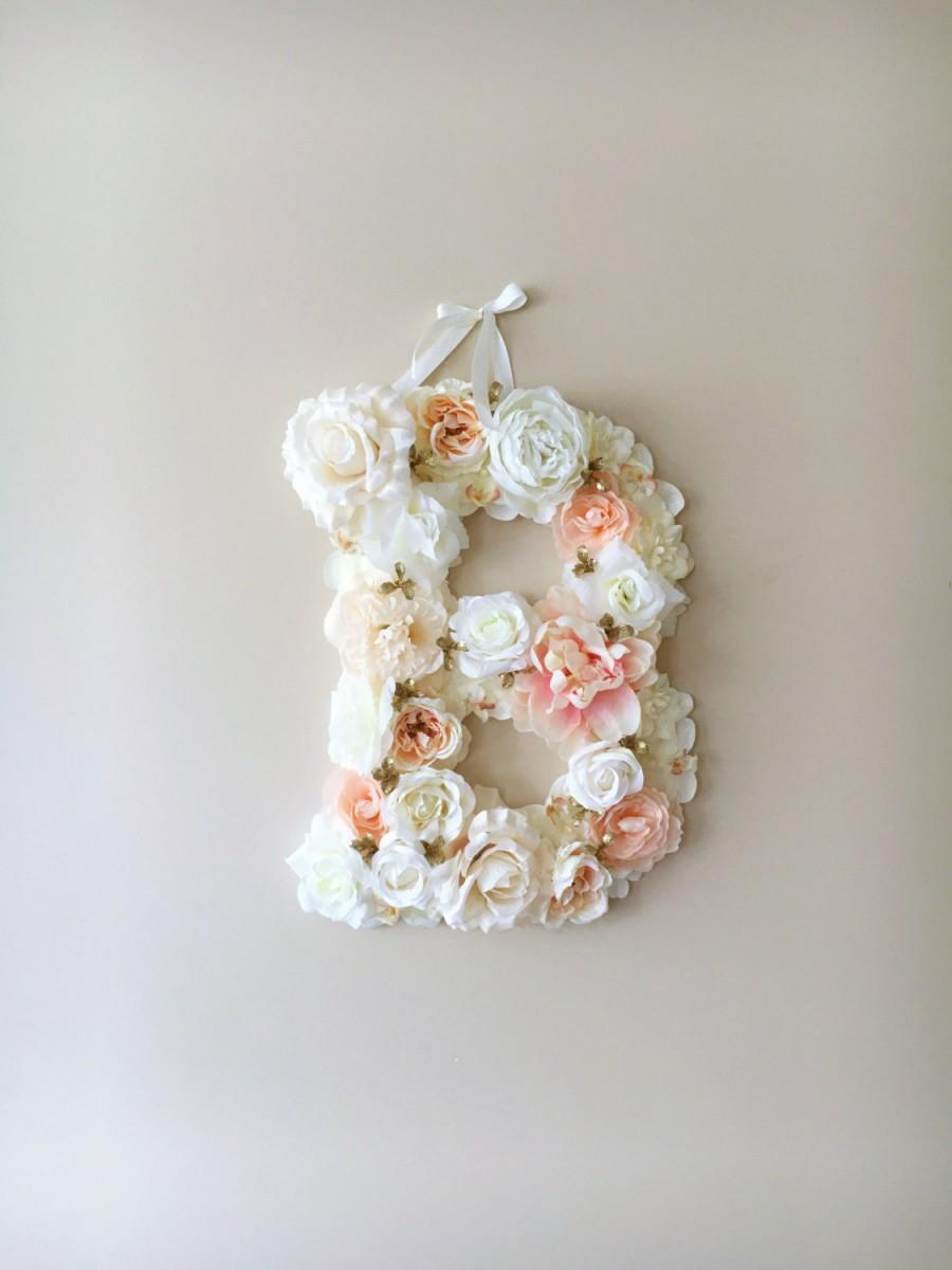 Mariage - Flower Letters, Floral Letters, Vintage wedding decor / Personalized nursery wall decor, Baby shower, 45 cm/17.8" wall art, Photography Prop