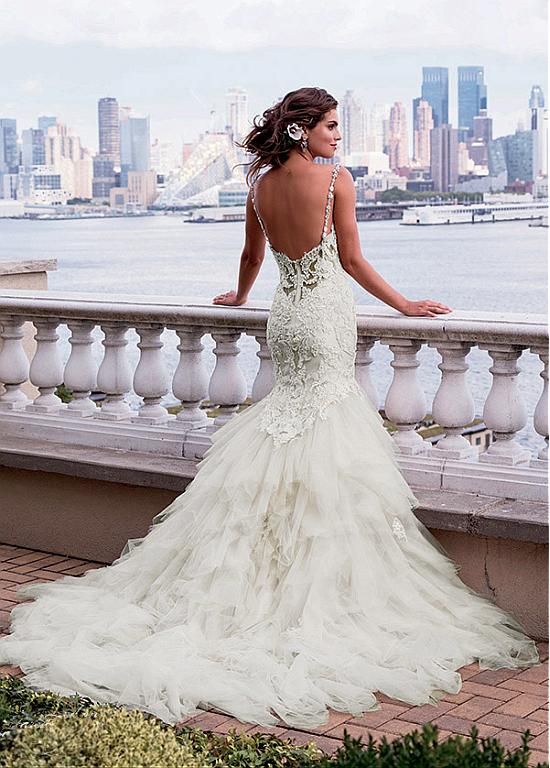  236 99 Fabulous Tulle Spaghetti Straps Neckline Mermaid Wedding Dresses With Lace Appliques