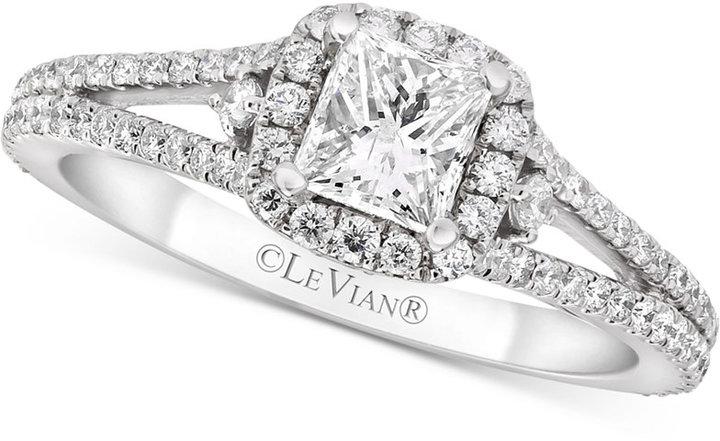 Hochzeit - Le Vian ® Bridal Diamond Engagement Ring (1-1/10 ct. t.w.) in 14k White Gold