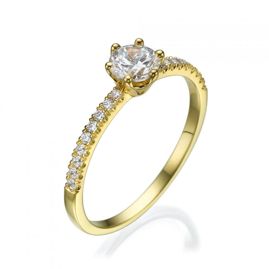 Mariage - Engagement ring, Diamond ring, 14K gold, Gift for her, Birthday gift, Diamonds, Engagement gift, girlfriend gift, Gift for women, white gold