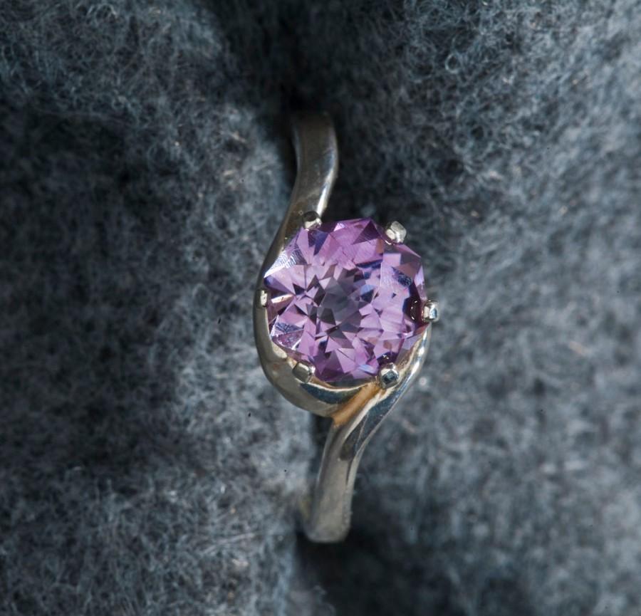زفاف - Amethyst Rose Petal 1.78ct  Unique Color Engagement Ring