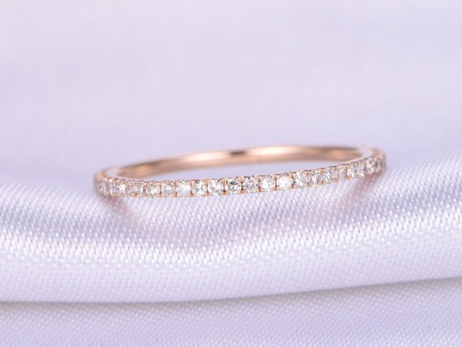Hochzeit - Full Eternity diamond Wedding ring,Anniversary ring,14k Rose gold,Matching Band,Infinity Ring,Personalized for her/him,Custom ring