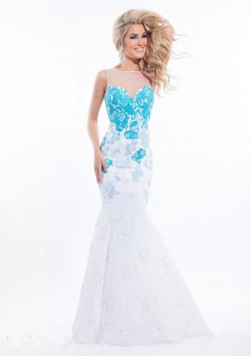 Wedding - Straps White Appliques Sleeveless Tulle Floor Length Ruched Mermaid