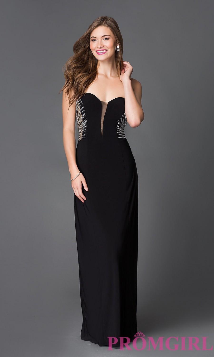 زفاف - Long Strapless Chain Detail Prom Dress by Swing Prom - Discount Evening Dresses 
