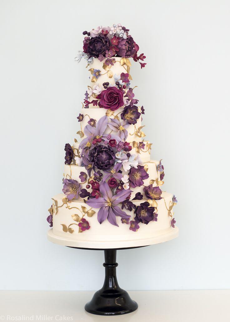 زفاف - Purple Cascade – Rosalind Miller Cakes - London, UK