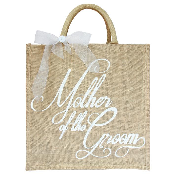 زفاف - Wedding Gift bag, Large Hand Painted Jute Bags, 40 x 40cm, Mother of the Groom