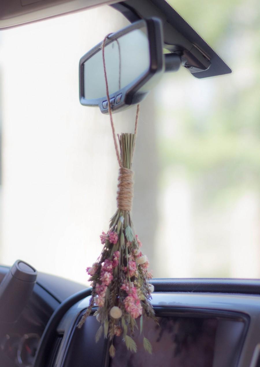 زفاف - Dried flower bouquet, Small flower bouquet, Bohemian decor, Door hangers, Car accessory for women, Dried Flowers , Car charm, Flower decor,