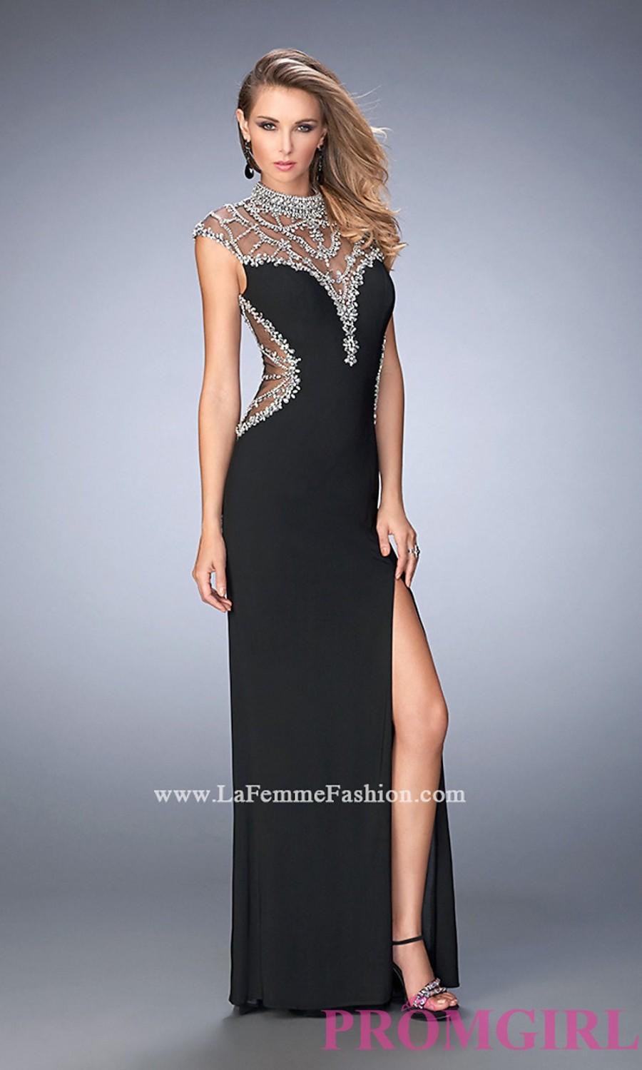زفاف - Sheer Back Long Gigi Cap Sleeve Prom Dress - Discount Evening Dresses 
