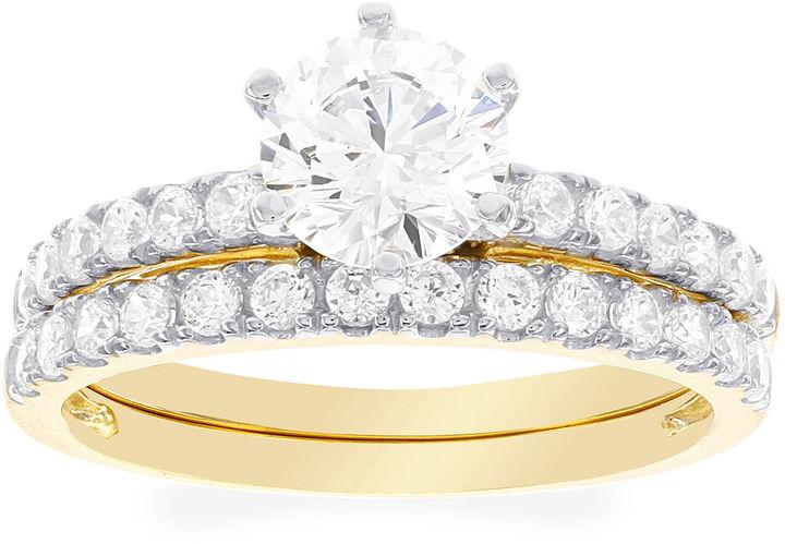 Wedding - FINE JEWELRY DiamonArt Cubic Zirconia 2 1/3 CT. T.W. 10K Yellow Gold Bridal Ring Set