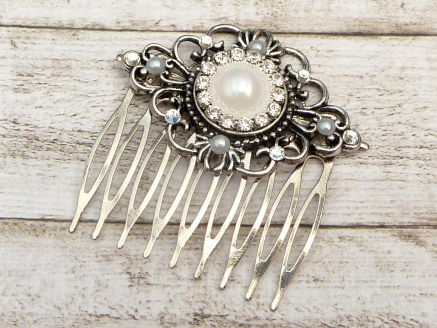 Hair Comb Vintage Bride Silver Marcasite Bridal Wedding Feather Weddings Accessories Hair Accessories Decorative Combs 