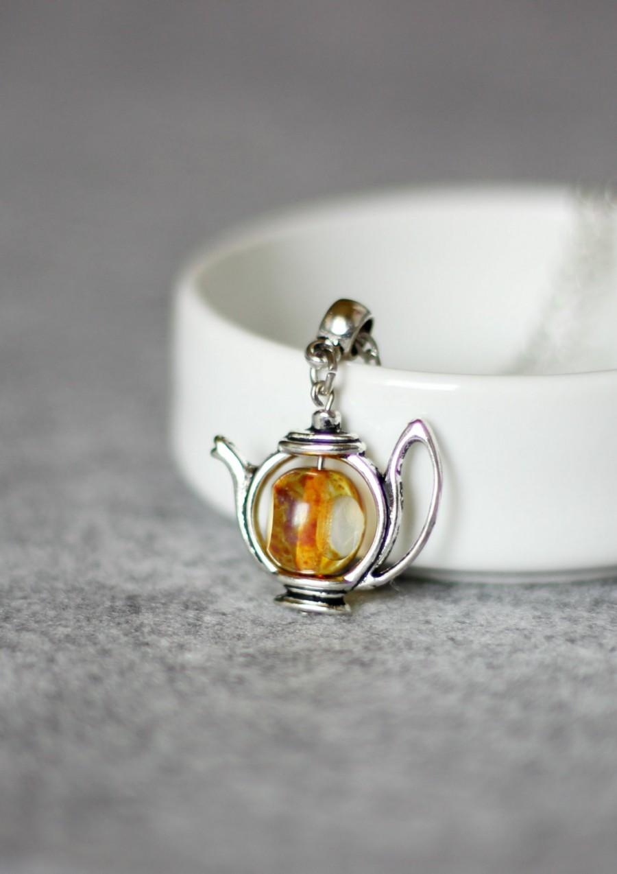 Mariage - Yellow Teapot Pendant, Teapot Pendant,Yellow Glass Teapot Pendant,Teapot Necklace,Teapot Jewelry,Cute Jewelry,For Tea Lovers,Gift for Her