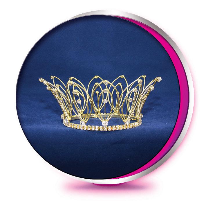 زفاف - The Grand Majestic - Rhinestone Tiara - Pageant, Wedding, Prom, Homecoming, or Bridesmaid Full Round Crown