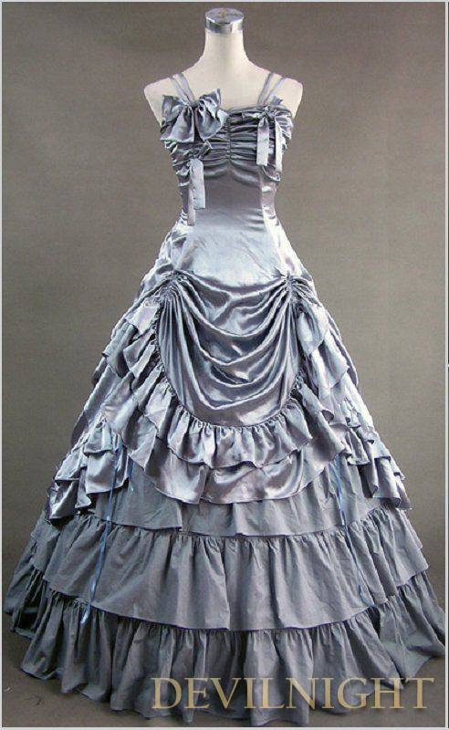 Mariage - Luxuriant Sliver Sleeveless Gothic Masquerade Victorian Dress