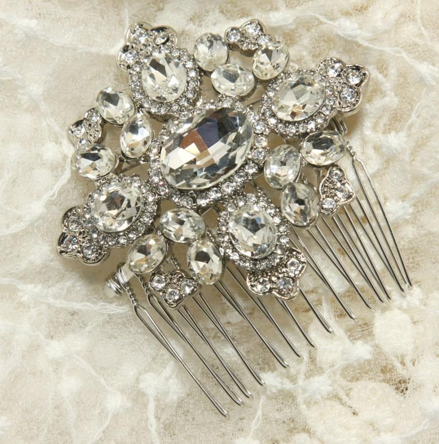 Mariage - Vintage Style SWAROVSKI crystals Cross Wedding Bridal Dress Belt Sash / Hair Comb/ Headband