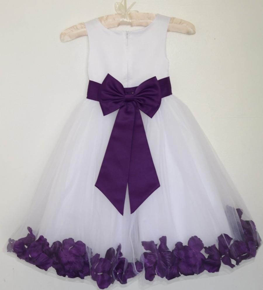 Свадьба - New Flower Girl Dress Bridesmaid Summer Easter Pageant Material Wedding Toddler Bowtie Sash Floral Petal Recital M 2 4 6 8 10 12 14 16 