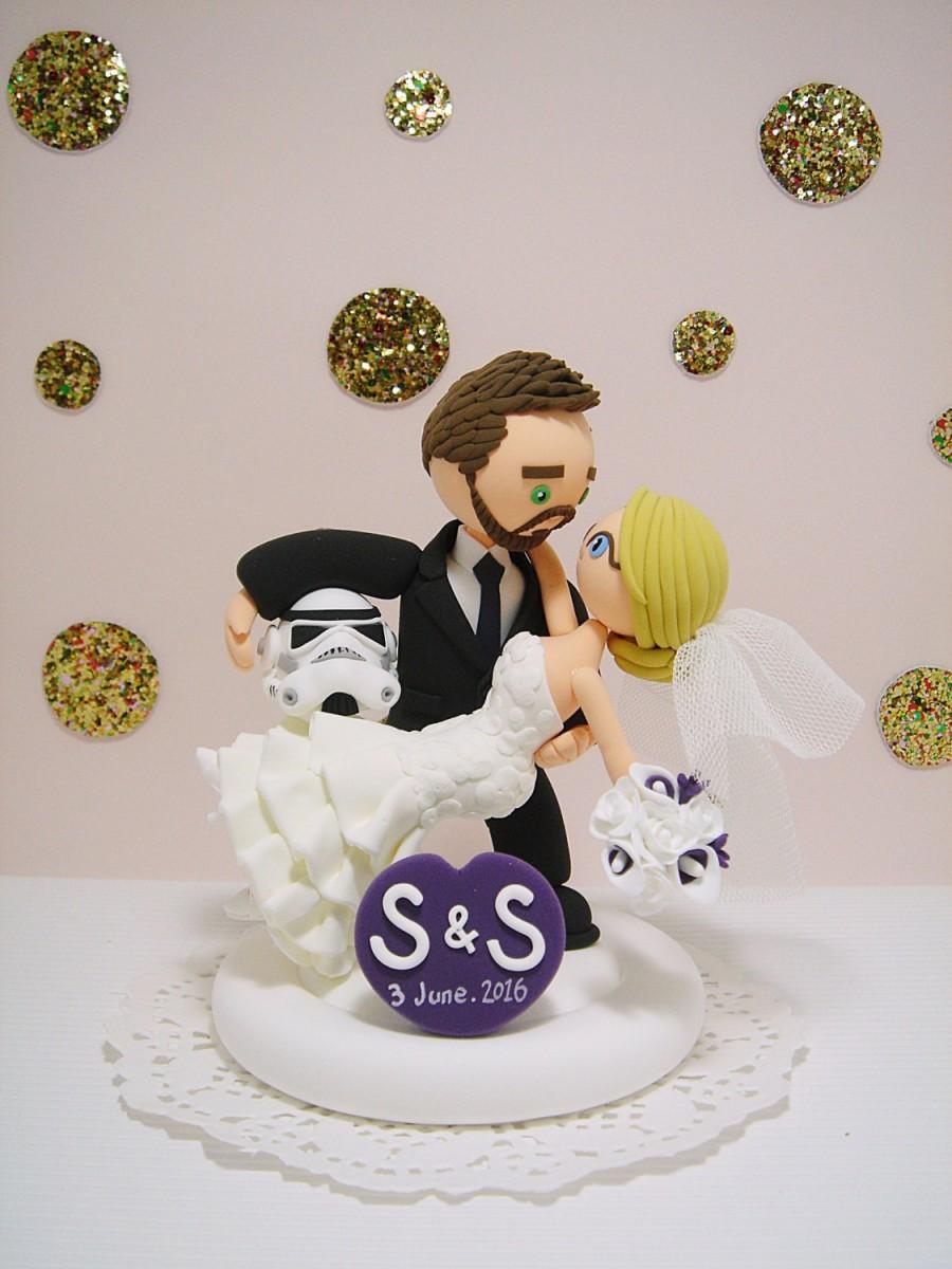 Wedding - Star wars theme  custom wedding cake topper