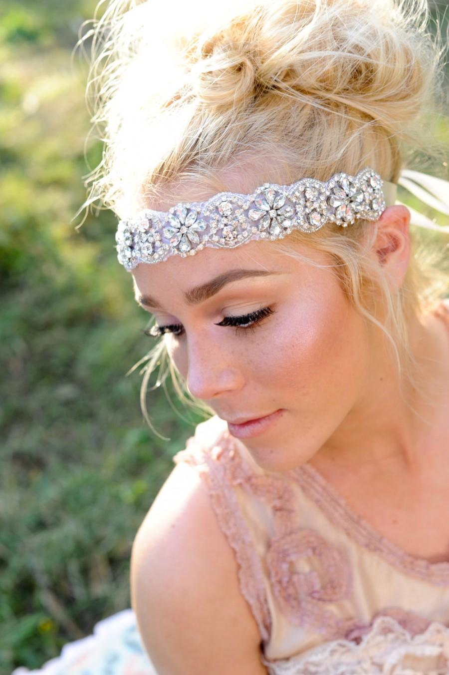 زفاف - Crystal Headband ,Bridal Headband, Vintage Headband, Beaded Headband, Crystal Headband, Bridal Headpiece, Headpiece, Wedding Hair