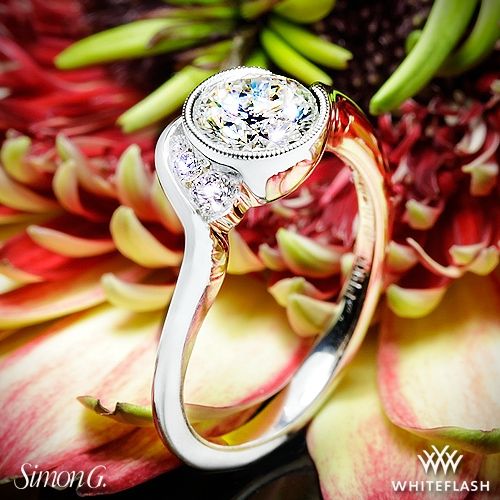 زفاف - Platinum Simon G. MR2549 Fabled Bezel Solitaire Engagement Ring