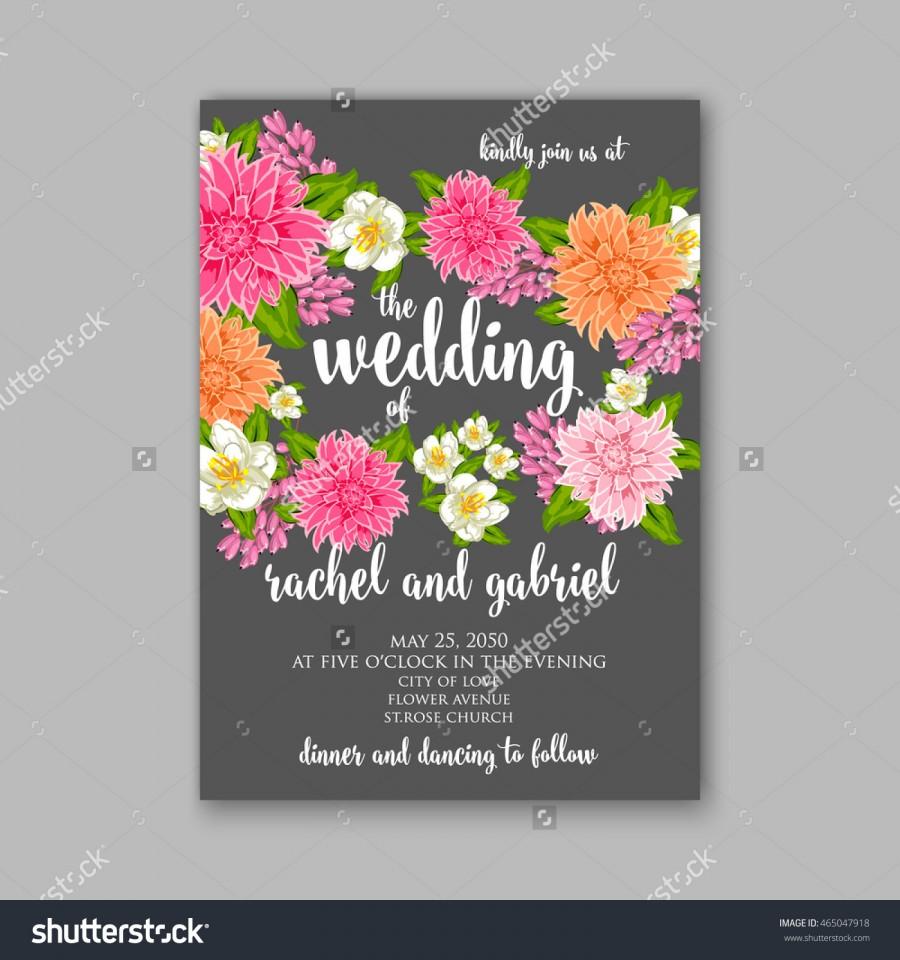 Hochzeit - Wedding invitation or card with tropical floral background. Greeting postcard in grunge retro vector Elegance pattern with flower rose illustration vintage chrysanthemum Valentine day card Luau Aloha