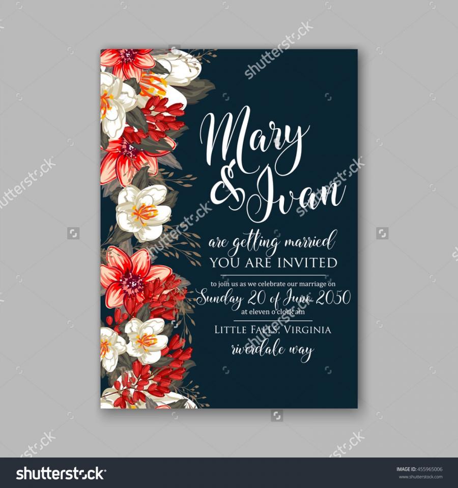 Wedding - Wedding Invitation with abstract floral background
