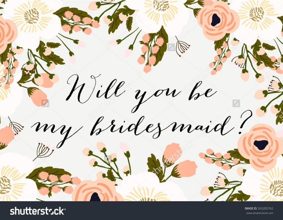 Mariage - Wedding Template invitation featuring the words "Will you be my bridesmaid?"