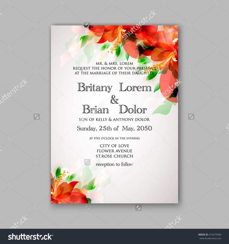 Hochzeit - Floral wedding invitation template