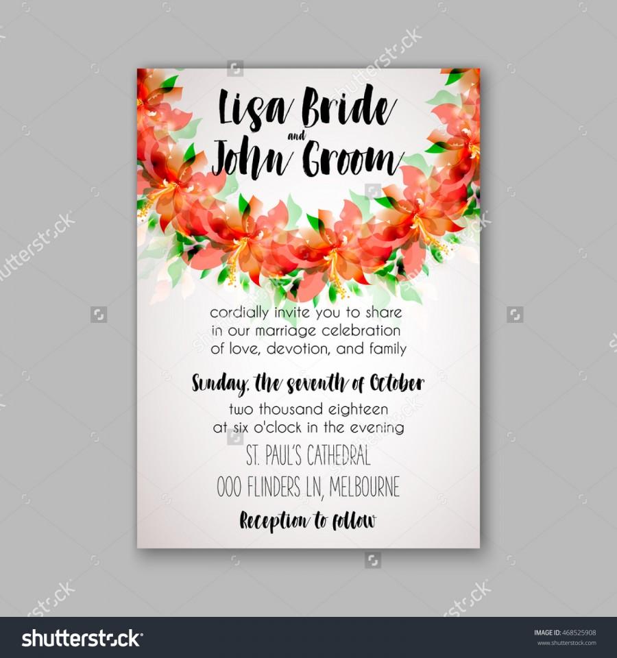 Mariage - Wedding invitation or card with floral chrysanthemum