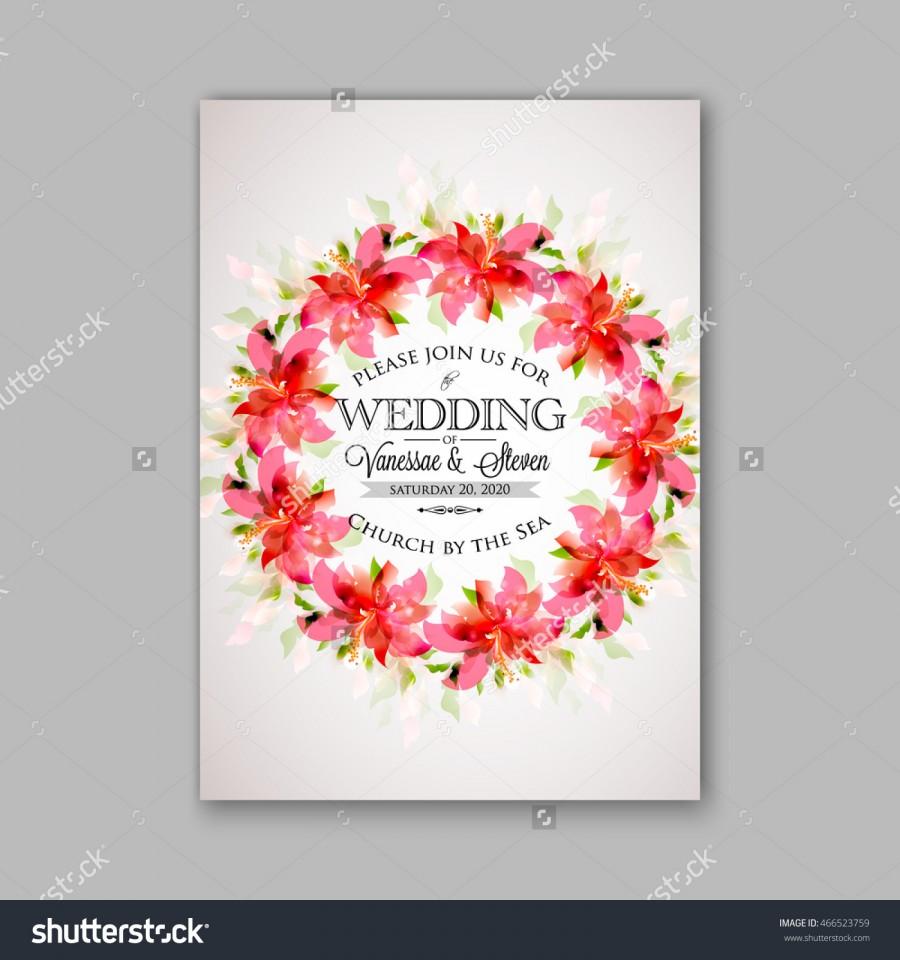 Hochzeit - Wedding invitation or card with floral chrysanthemum