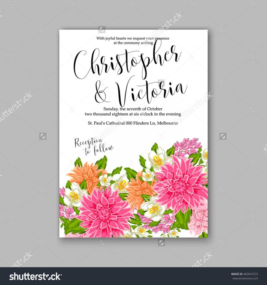 Wedding - Wedding invitation or card with tropical floral background. Greeting postcard in grunge retro vector Elegance pattern with flower rose illustration vintage chrysanthemum Valentine day card Luau Aloha