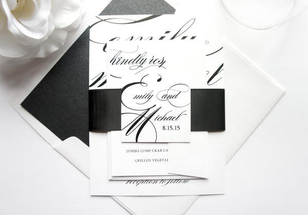 Hochzeit - Calligraphy Wedding Invitation - SAMPLE SET
