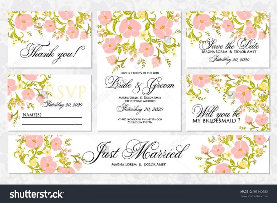 زفاف - Wedding invitation, thank you card, save the date cards. Wedding set. RSVP card