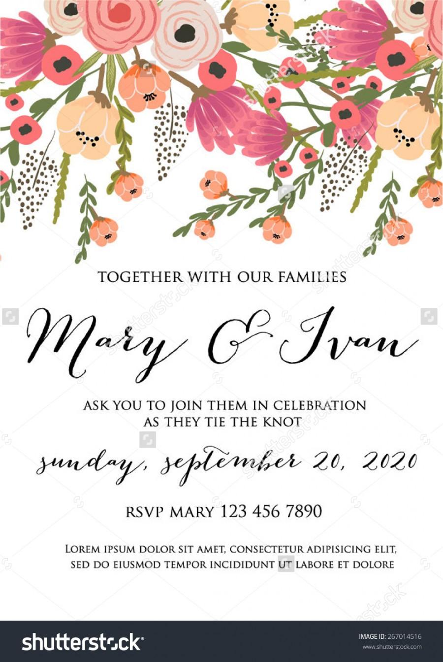 Wedding - Floral wedding Invitation