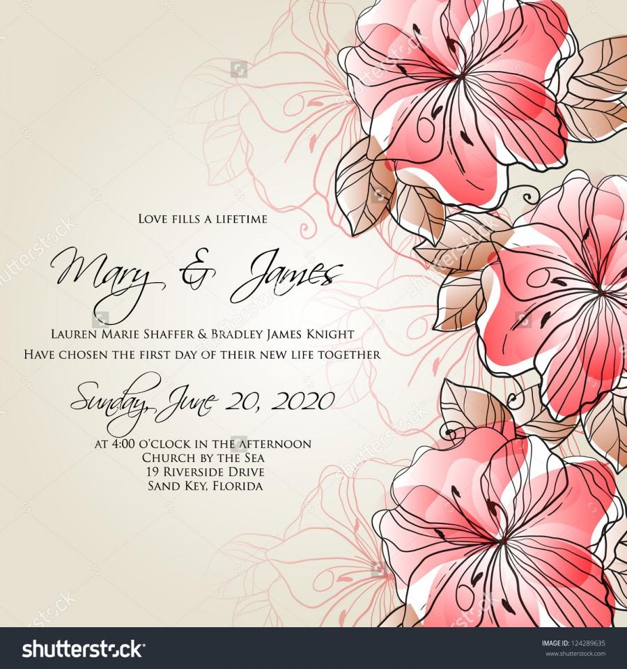 Mariage - Valentine . Wedding card or invitation with abstract floral background. Greeting postcard in grunge or retro vector Elegance pattern with flowers roses floral illustration vintage style