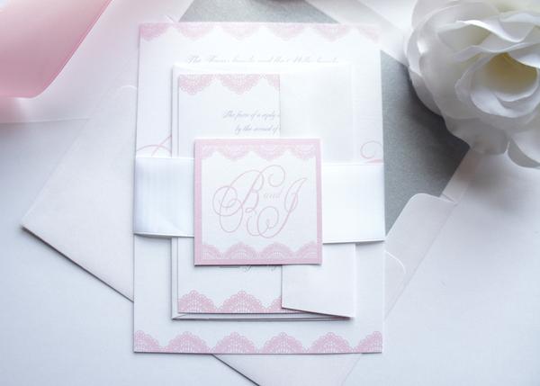 زفاف - Light Pink Wedding Invitation - SAMPLE SET