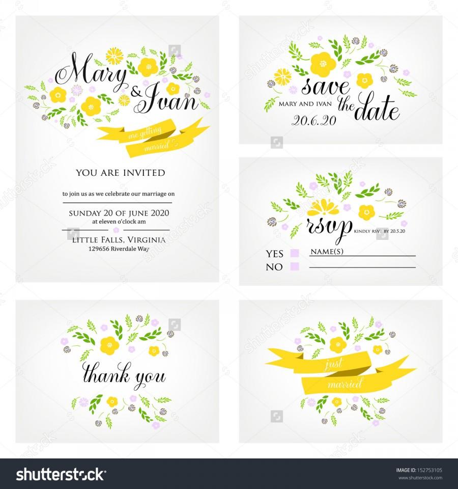 Mariage - Wedding invitation, thank you card, save the date cards. Wedding set. RSVP card