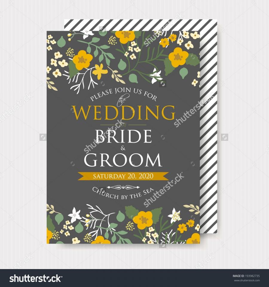 زفاف - Wedding invitation card with abstract floral background.