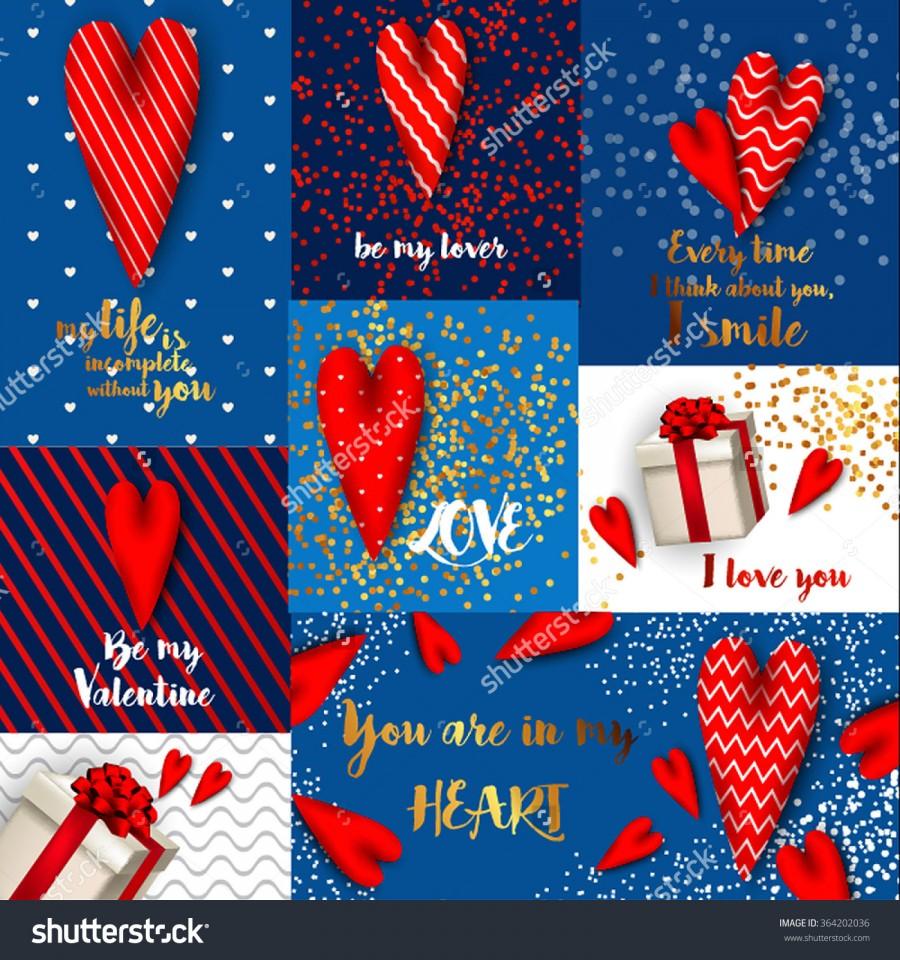 Wedding - Valentine. Set of stickers in the shape of a heart to celebrate Valentine's Day. Valentine's Day Party Invitation with gift box snow and heart.