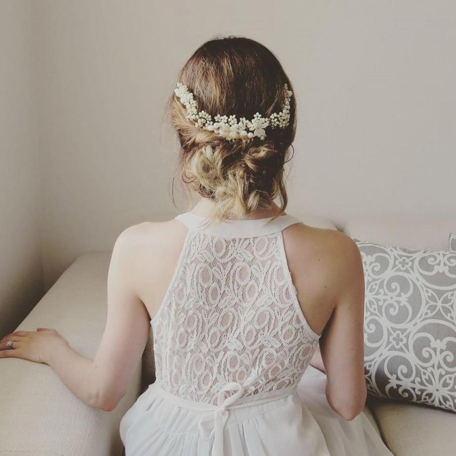 Wedding - Flower crown, Wedding Hair piece, Bridal head piece, bridal hair piece, wedding accessory, floral comb, boho, formal, wedding head piece