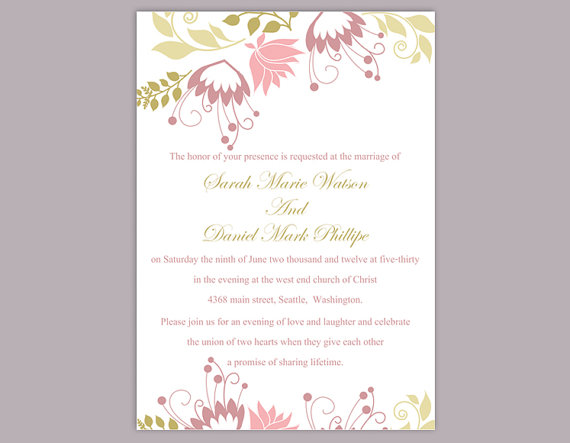 Hochzeit - DIY Wedding Invitation Template Editable Word File Instant Download Printable Invitation Floral Wedding Invitation Colorful Invitation