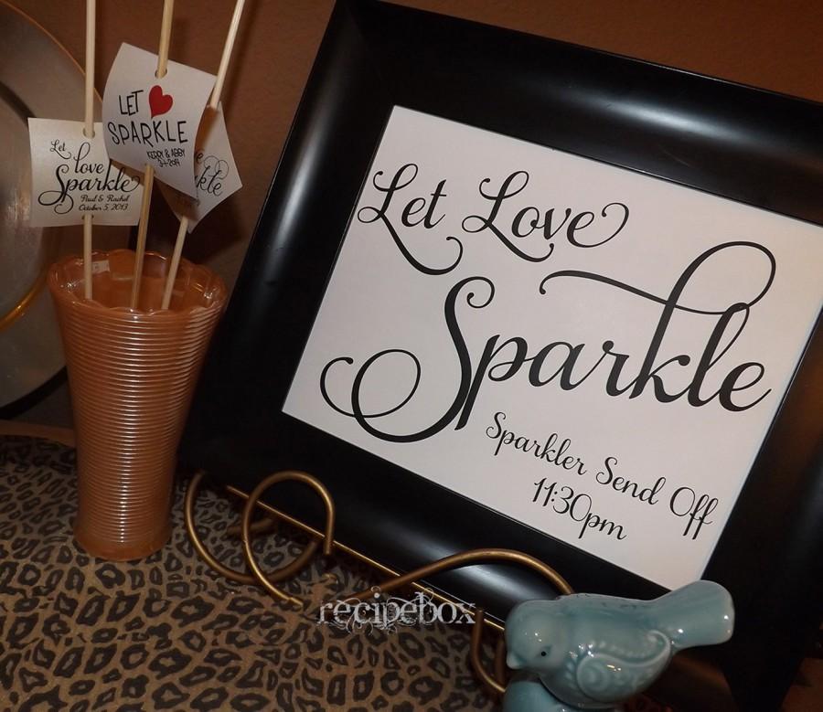 Wedding - Let Love Sparkle, Sparkle Send Off, Sparkler Sign Send Off, Wedding Sign, Wedding Decorations NO FRAME