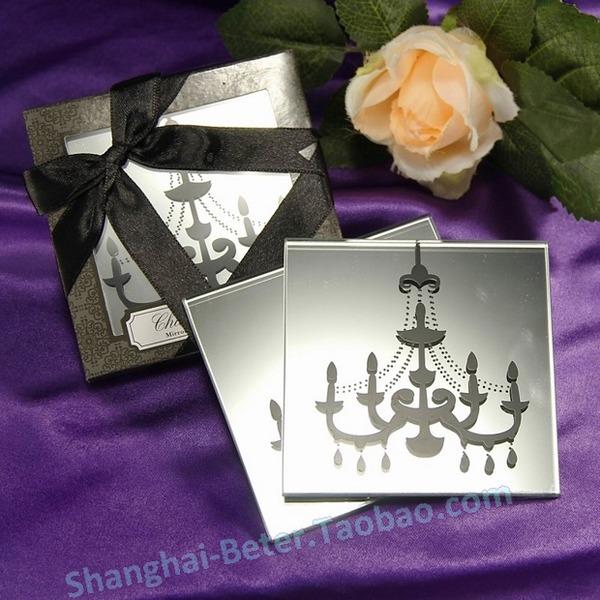 Mariage - Paris Love Chandelier Mirrored Coaster Marriage Favors BETER-BD019