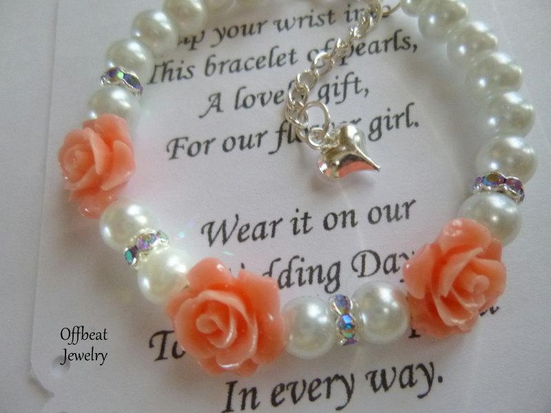 زفاف - Flower Girl Gift, Pearl Flower Girl Bracelet, Pearl Childrens Bracelet, Pearl Childrens Gift, Pearl Girls Bracelet, Little Girls Bracelet