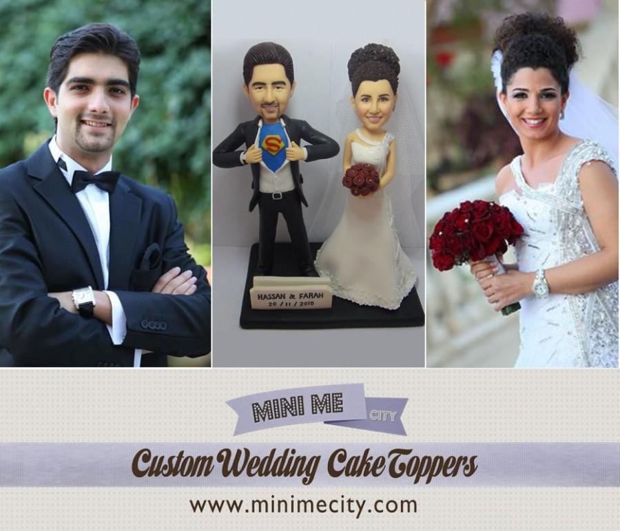 Hochzeit - Custom Wedding Cake Toppers - This listing includes the Bride and Groom
