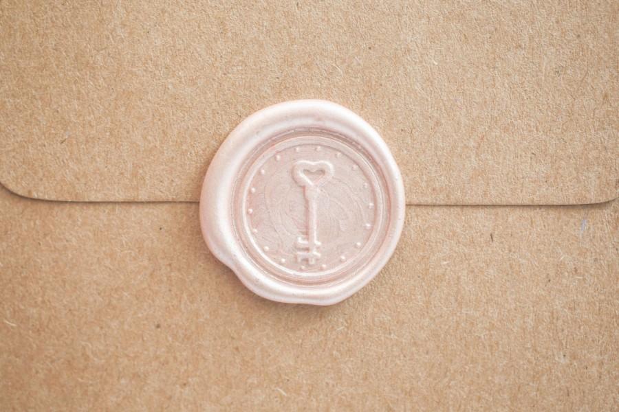 زفاف - Key to My Heart Wax Seal, Lover Valentine Anniversary Envelope Sticker Seal, Custom Color Stickers, Scrapbook Diary Journal Lock & Key Decal