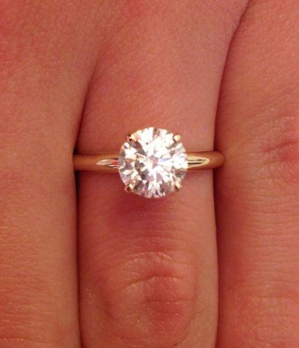 Hochzeit - 1.00 Ct Round Cut D/si1 Diamond Solitaire Engagement Ring 14k Yellow Gold